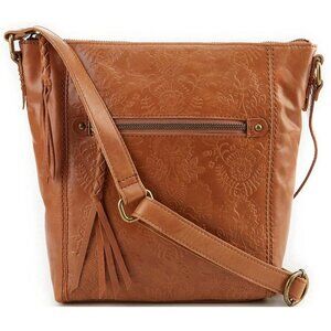 The Sak Ashland Floral Embossed Leather Crossbody Bag
